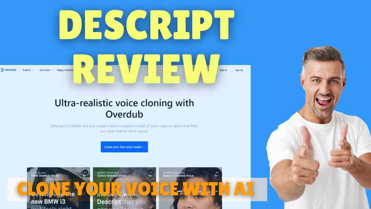Descript review create ai voice using your own voice clone your