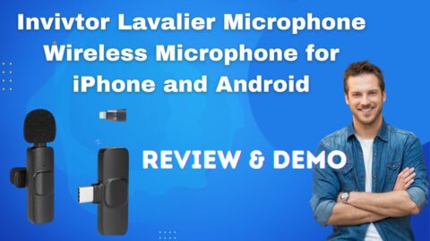 Invivtor Lavalier Microphone Wireless Microphone for iPhone and Android